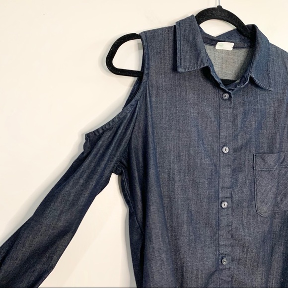ADRIANO GOLDSCHMIED Cold Shoulder Denim Shirt - Picture 2 of 9